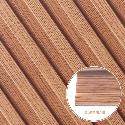 Paneles de pared autoadhesivos de PVC con textura 3D de madera marrón premium 4