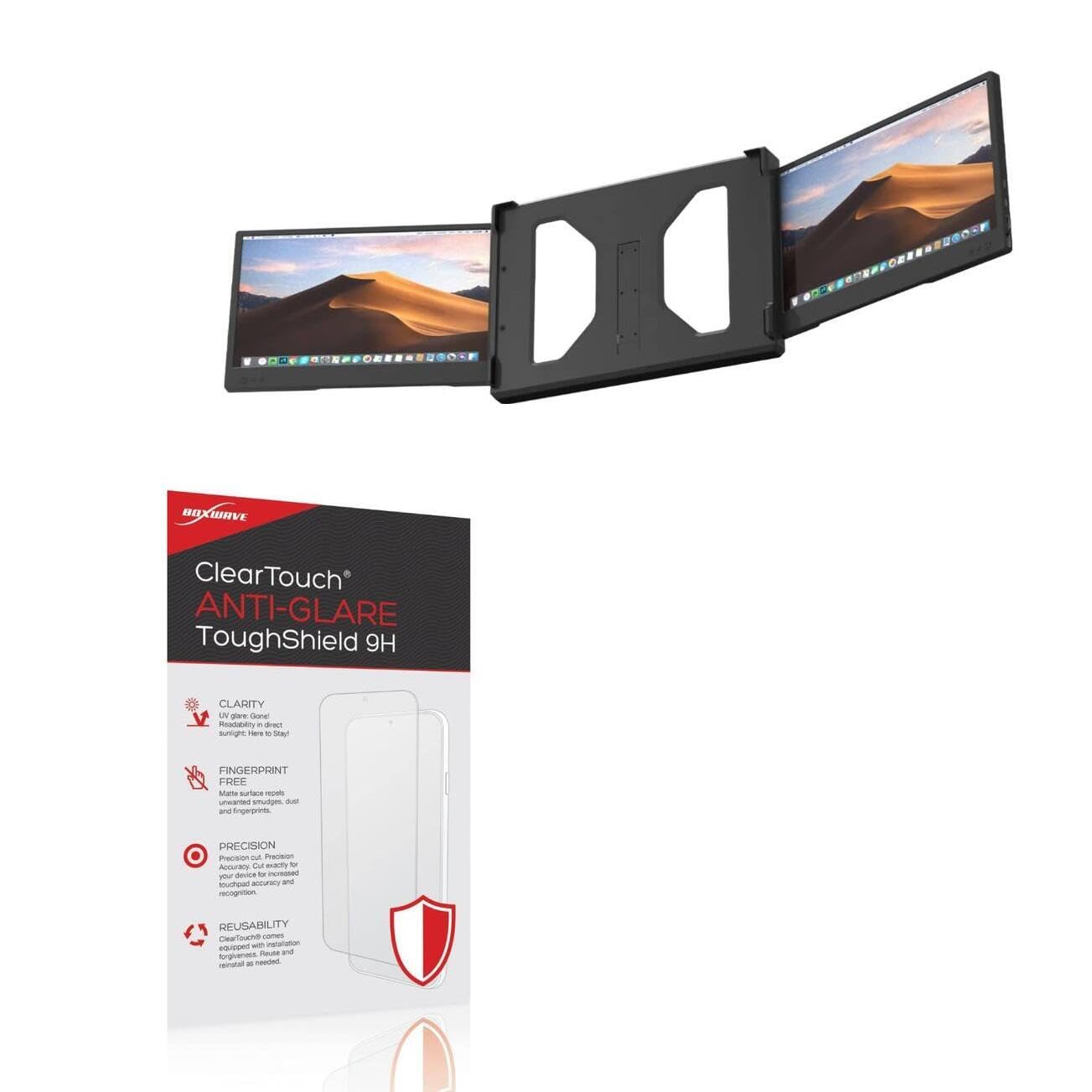 BoxWave Screen Protector Compatible With Kefeya P2 Portable Monitor Laptop Screen Extender (12 in) - ClearTouch Anti-Glare ToughShield 9H (2-Pack), Anti-Glare 9H Tough Flexible Film Screen Protector