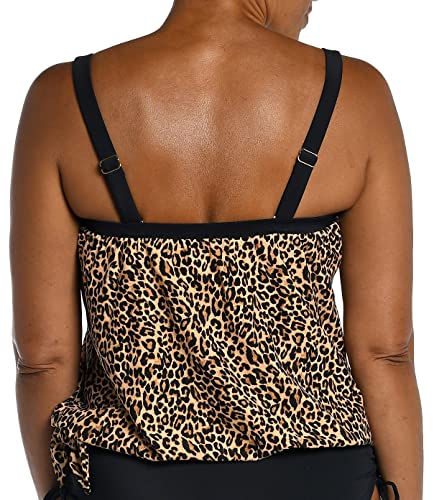 Maxine of Hollywood Women's Bandeau Blouson Tankini Swimsuit Top2