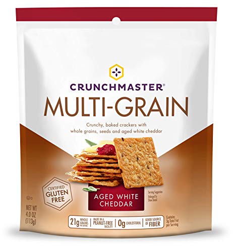 Crunchmaster Multi-Grain Crackers, Aged White Cheddar, 4 Ounce (Pack of 12)