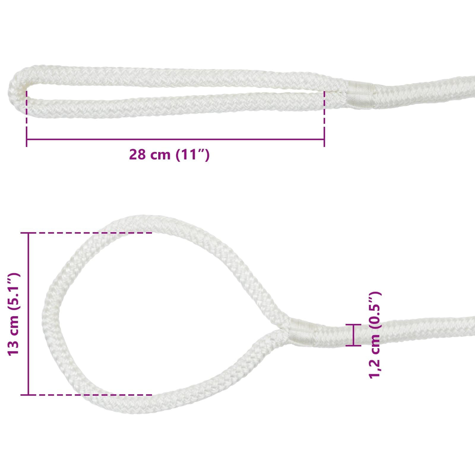 Cuerda para barco, 12 mm, 15 m, poliéster blanco, resistente a la intemperie, resistente a los rayos UV, con extremos redondos, versátil para jardín, barco, camping, fijación y seguridad