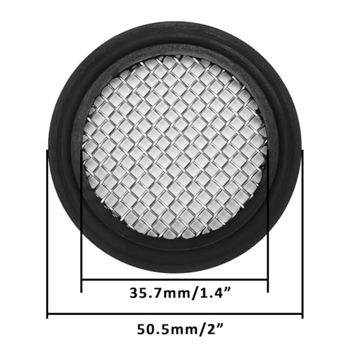 Image of DERNORD 2 Pack 1.5 inch Sanitary Tri-Clamp Gasket Buna-N (NBR) w /Stainless Bonded Type Screen 10 Mesh