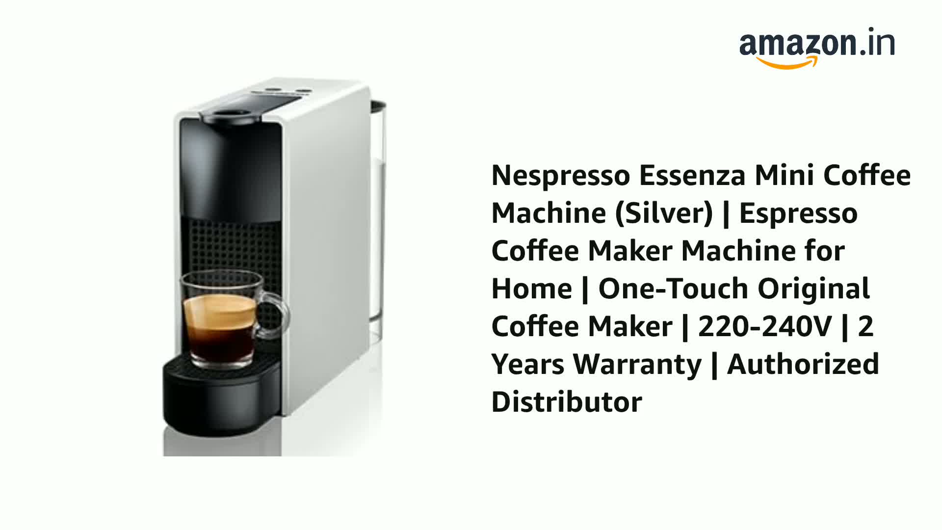 Nespresso Essenza Mini Coffee Machine (Silver) | One-Touch Brewing