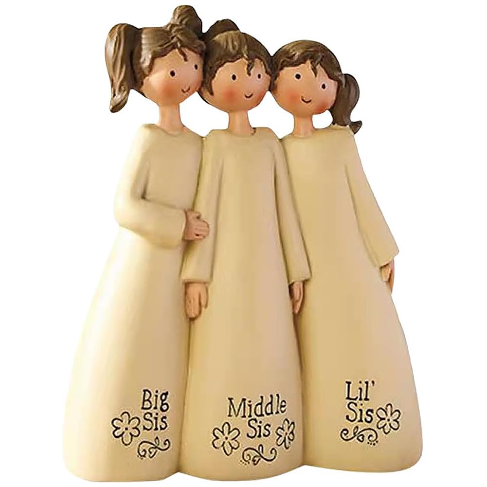 Angel Figurine Ornament,12cm Angel Figure of Friendship Forever,Sisters and Best Friends Figurinese,Three Angel- Sisters Figurine,Home Decorative Gift to Show Friendship