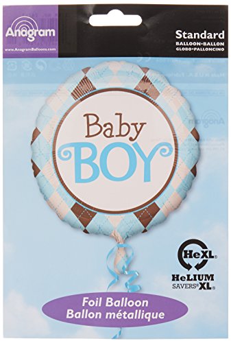 Anagram International Argyle Baby Boy Balloon, Multicolor