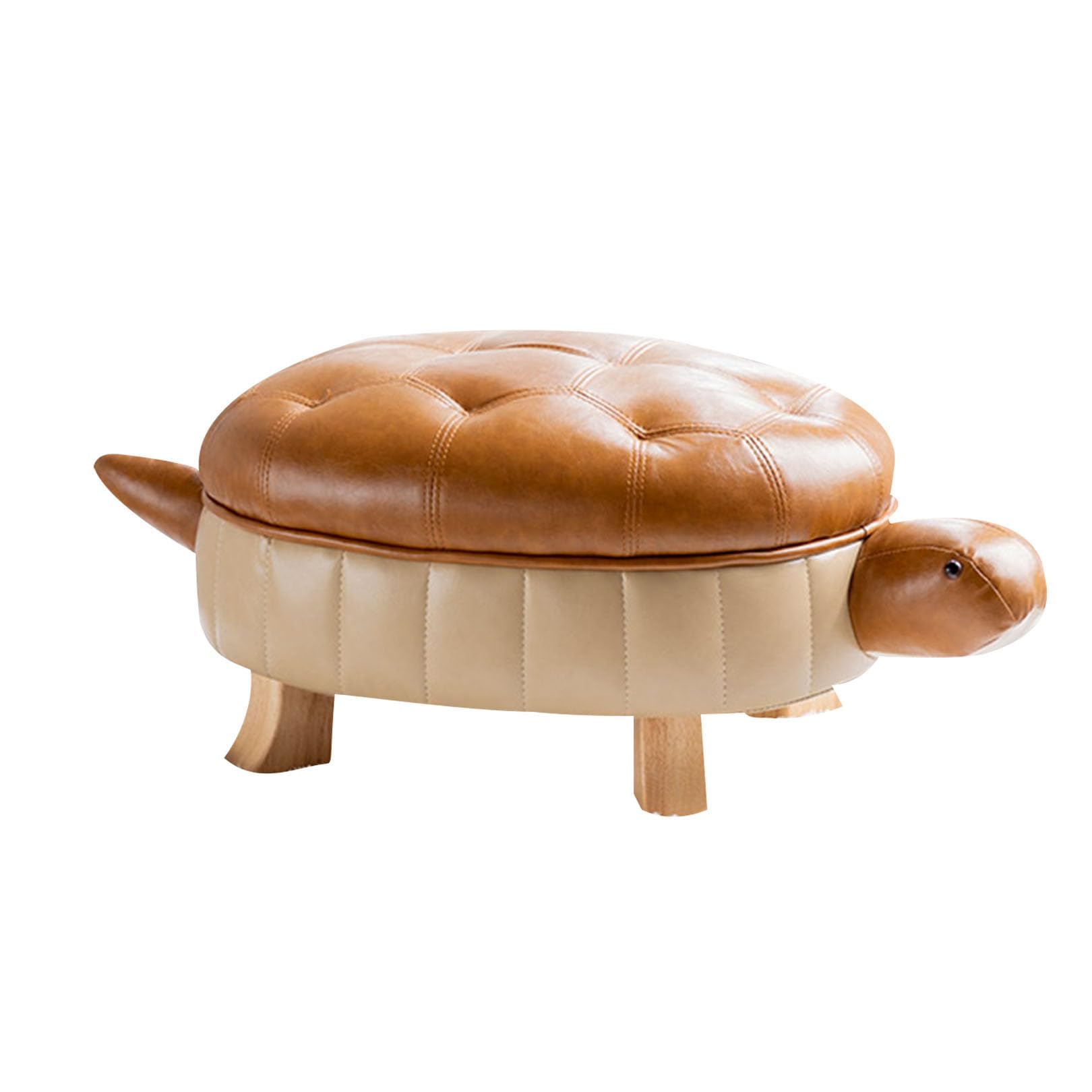 Mescxty B Turtle Animal Ottoman Footstool,Microfiber Leather Upholstered Foot Rest With Non-Slip Foot Pads For Edroom Living Room Dressing Entryway Lounge Game Room(L, )