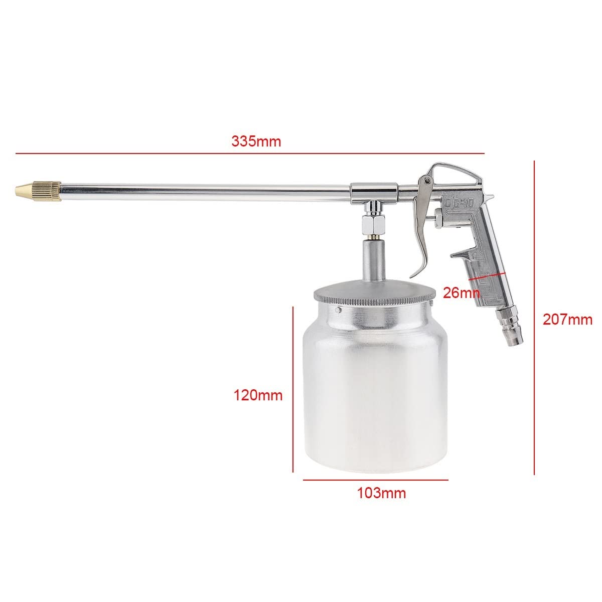 Łącznik do smarownicy Złącze pistoletu smarowego Pneumatyczny pistolet natryskowy typu Silver Pot z kalibrem dyszy 6 mm i aluminiowym garnkiem