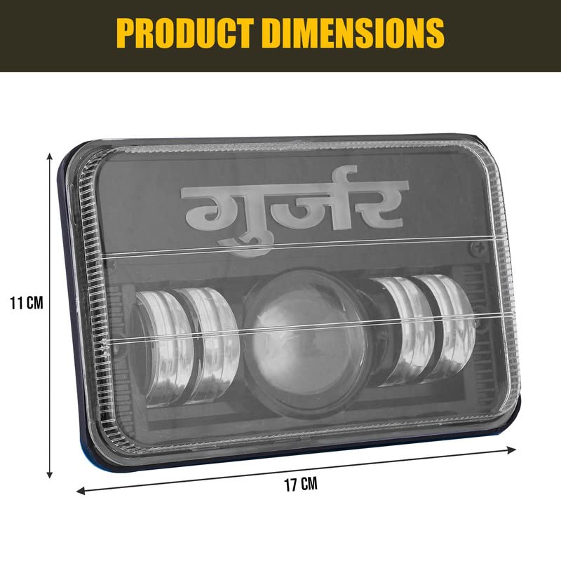 Image of AllExtreme 4 LED GUJJAR Headlight 50W 1 Projector Lamp DRL Light with Heat Dissipation Headlamp Bright Beam Compatible with Splendor Bike Motorcycle