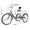 SHZICMY Adults Tricycle 24inch 3 Wheel Bike 7 Speed Pedal Folding Tricycle Adjustable Vehicle Height with Back Body Mechanics Saddle w/Basket for Adult Outdoor Sports Shopping #2