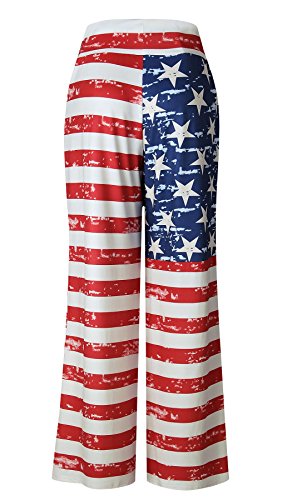 Image of AMiERY Women's Comfy Casual Pajama Pants Floral Print Drawstring Palazzo Lounge Pants Wide Leg