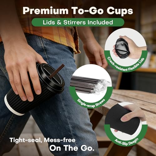 58% Off 90-Pack Disposable Coffee Cups with Lids - Image 4