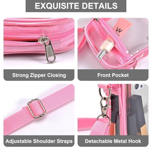 Image of Fibrdoo Clear Crossbody Purse Bag, Clear Bag Stadium Approved with Front Pocket for Concerts Sports Festivals