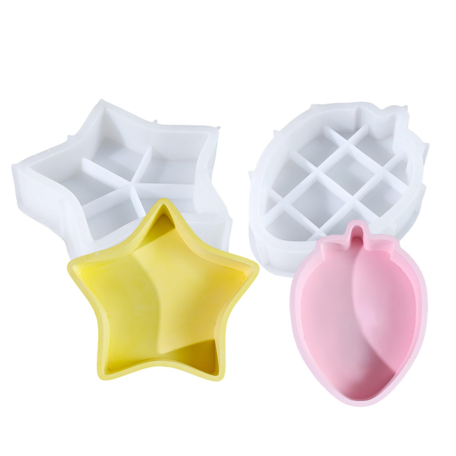 Moule silicone fraise et étoile de rangement flexible et durable
