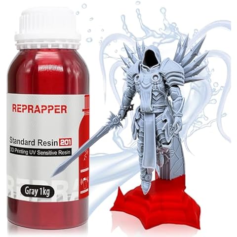 RepRapper Gray 3D Printer Resin, 405nm Fast UV-Curing 1kg Standard Resin, 3D Printing Resin Photopolymer Resin for LCD Printer, Grey 1000g Cover