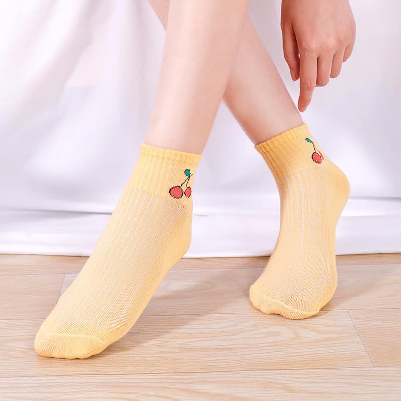 Fruit Embroidered Ankle Socks Cute No Show Socks for Women, Ladies, Girls2