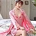 Produktbild Sexy Lady Long 2   PCS   Robe Set Satin Bademantel Frauen Kimono   Nachtwäsche   Floral Nachtwäsche Brautjungfer Braut Roben -a24-L