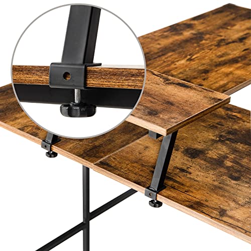 Ibuyke Industrial 53-Inch L-Shaped Computer Desk With Monitor Stand, Large Modern Corner Desk, Study Writing Workstation For Home Office, Space-Saving Gaming Table, Easy Assembly Utmj052H #TOP7