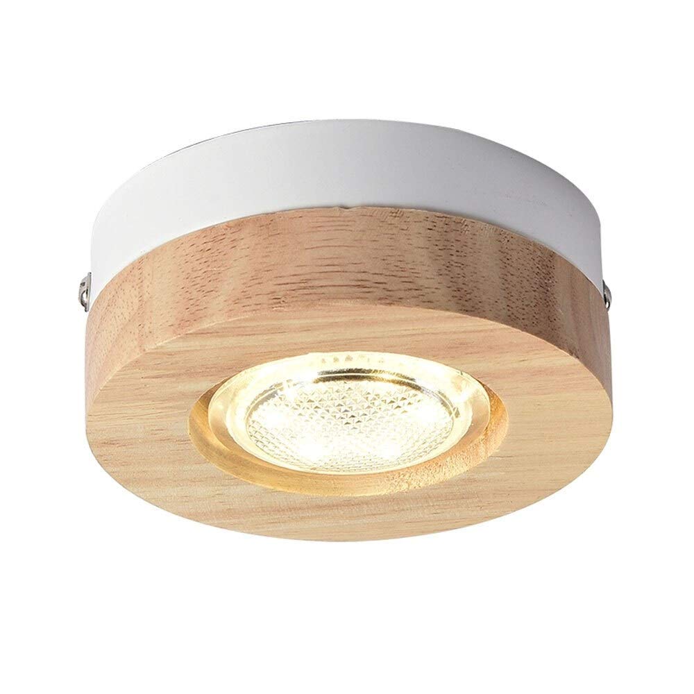 Panneau LED downlight encastré 3W en bois rond ou carré