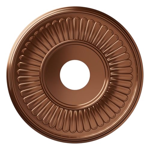 Image of 16 inchOD x 3 1 /2 inchID x 1 inchP Berkshire Thermoformed PVC Ceiling Medallion (Fits Canopies up to 7 inch), Bright Coat Dark Bronze