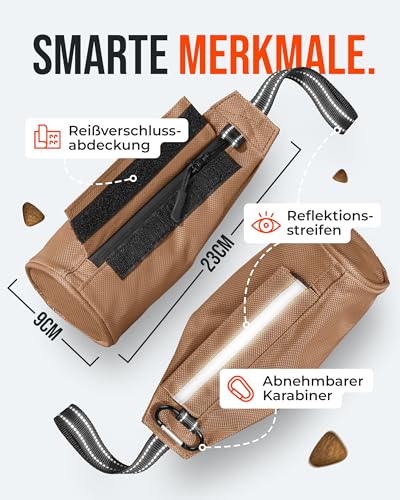 ZAUBERPFOTE Futterbeutel 'Joy' - Mit wasserfestem YKK® Reißverschluss - Apportierbeutel für Hundetraining - Ideal für Leckerlies – Praktische & robuste Leckerlitasche für Hunde