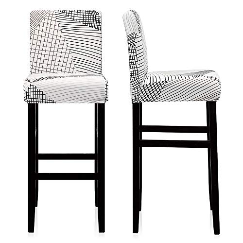 4Pcs Jacquard Bar Chair Stool Covers,Counter Stool Pub Chair Slipcover Stretch Removable Washable Velvet Barstool Protector Covers For Short Swivel Dinning Chair-Counter Height Side Chairs (K331) #TOP1