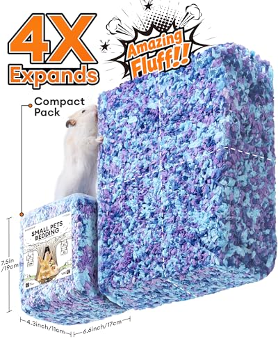 Image of BUCATSTATE Hamster Bedding 70L, Truly 99% Dust-Free Small Animal Paper Bedding Odor Control, Cozy Hamster Litter for Rabbit Rat Syrian Dwarf Hamsters Gerbils (Twilight Blue)