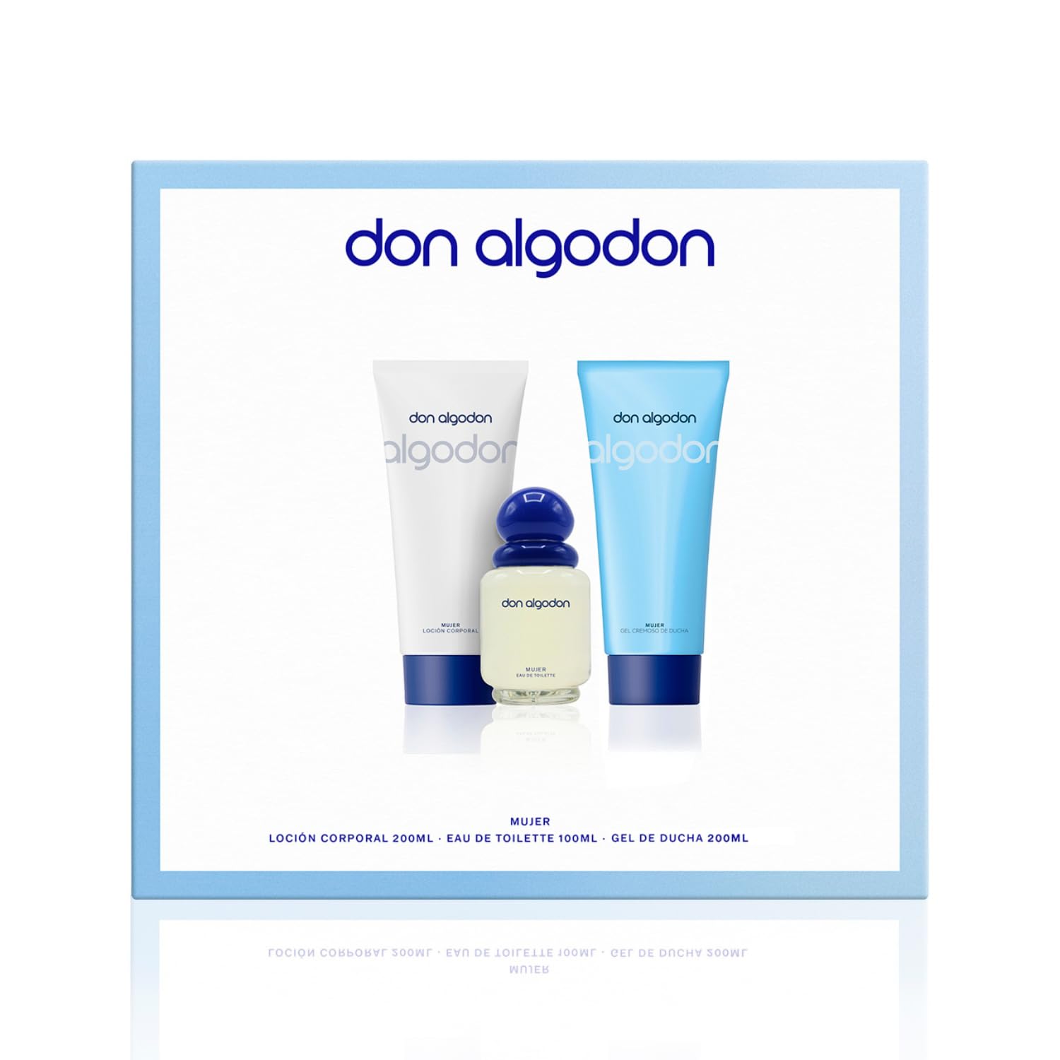 Set Tripack Mujer EDT 100 ml + Loción 200 ml + Gel Ducha 200 ml Don Algodón