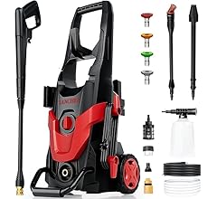Electric Pressure Washer, Upgraded 7 Nozzles Set, 4300 PSI 2.8 GPM Power Washer with Turbo & 360° Nozzle, Inlet Hose & Filt…