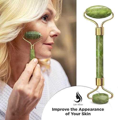Lexi White Beauty LW-JRX-NG-01 Lexi White Gua Sha Facial Tools | Jade Gua Sha Tool | Face Roller thumb #5