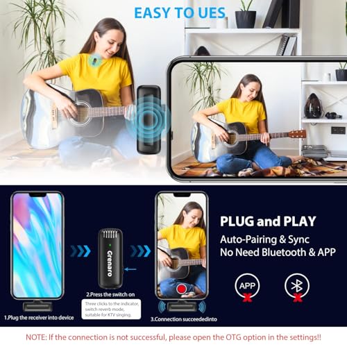 GRENARO J11 Wireless Mic with Charging Case, Lavalier Microphone Compatible for Type-C & iPhone, Noise Reduction Lapel Mic for Video Recording, YouTube, Facebook, Live Stream, No Micro USB Port - Image 8