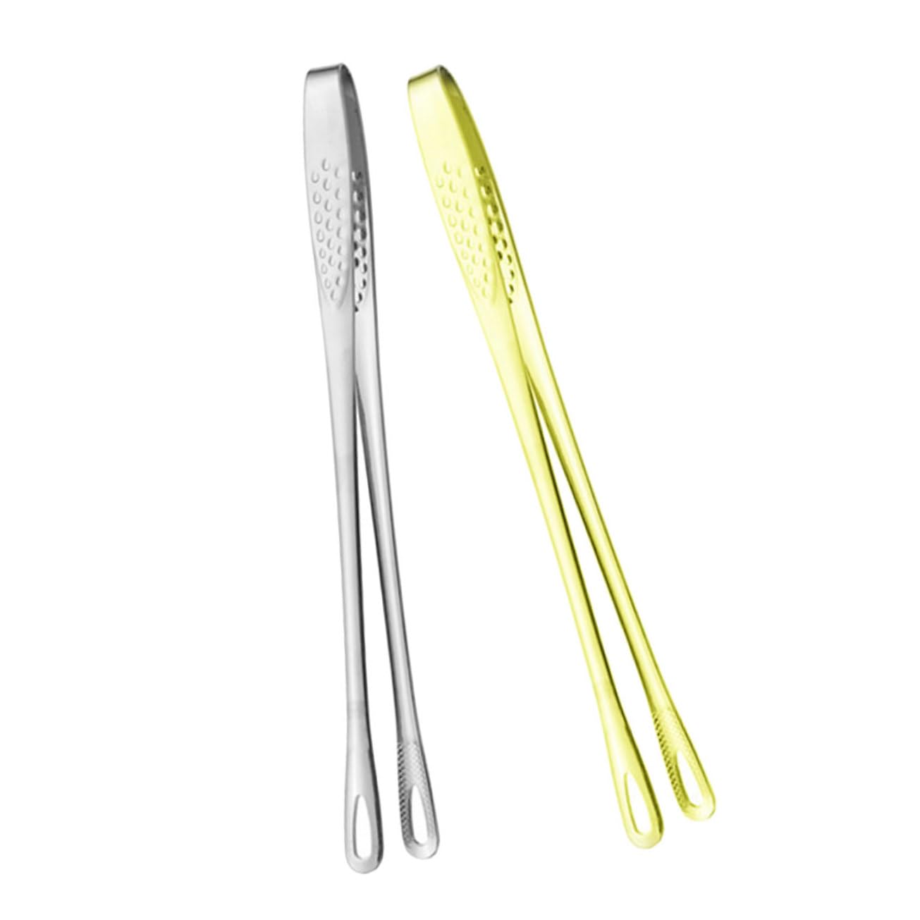 SOLUSTRE 2Pcs Stainless Steel Barbecue Clamps Korean Tongs for Cooking Grilling and Baking Heavy Duty Serving Tongs Dishwasher Safe for Buffets and Outdoor Bbqs