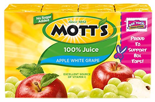 Apple White Grape Juice 100 Percent, 6.75 Ounce 8 Packet -- 4 packs per Case