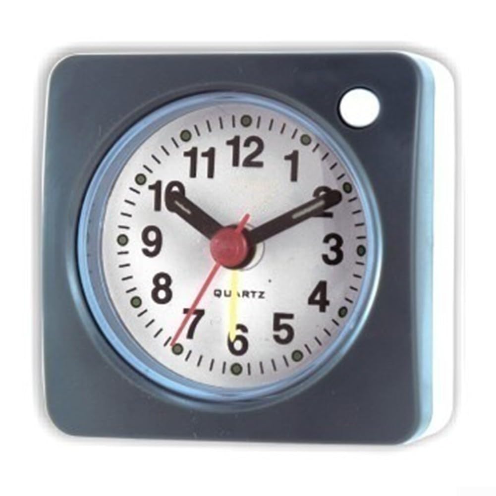 Compact Portable Alarm Clock With Silent Operation And Gradual Volume Increase Plus Snooze Button For Hotel Use In Red Finish(Gray)