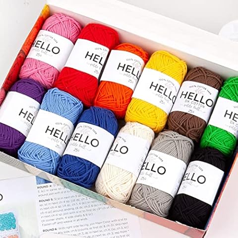 Hello 100% Cotton Yarn Pack - 12 Balls Cover