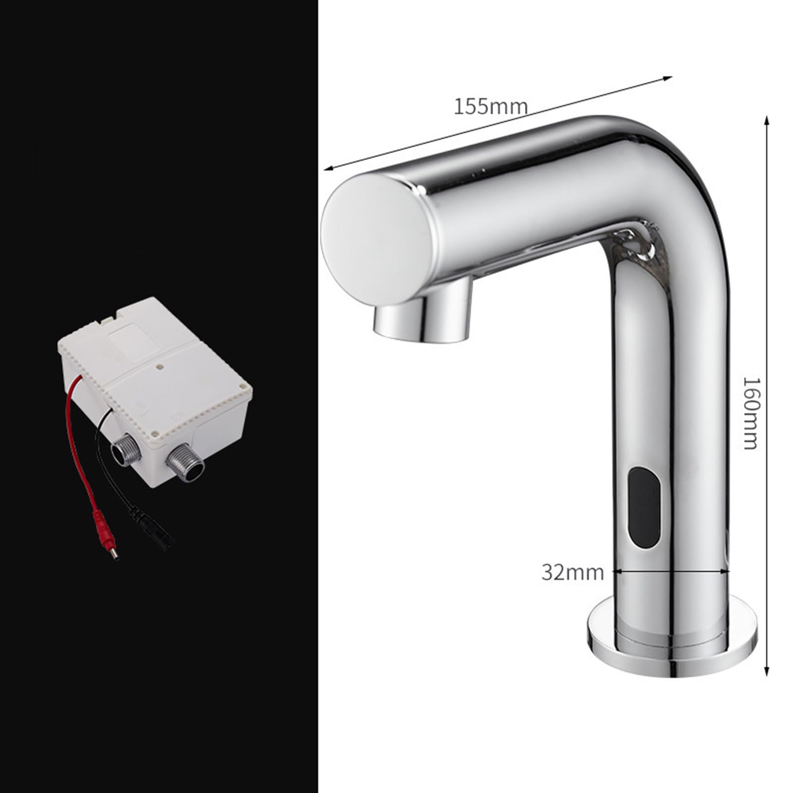 XJTNLB Grifo Sensor Automatico Cromado Griferia Baño Agua Fria Grifo Lavabo Inteligente Alimentado Por Batería