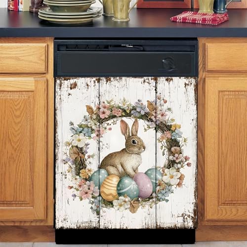 Image of BVBOX Dishwasher Magnet Cover 23 inchx26 inch, Reusable Magnetic Refrigerator Covers, Decorative Magnets Cover Fridge Door Skin Panel Stickers for Home Kitchen Appliance
