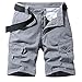 Generic Herren Kurz Hose mit Multi Taschen Leicht Herren Bermuda Kurze Hose Lose Fit Herren Kurz Cargohose mit Verstellbarem Tunnelzug Kurze Sporthosen für Männer Schnell Trocknend (Gray, 32)