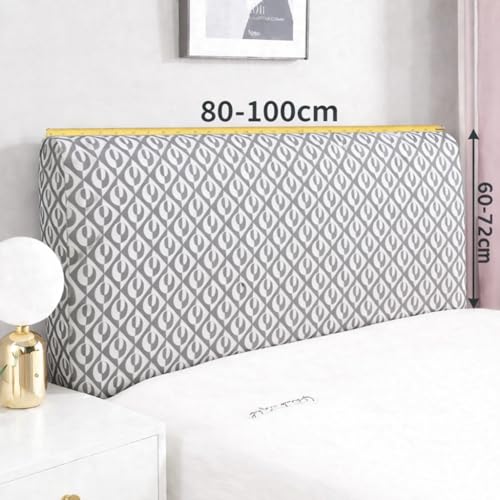 Image of HOMETHREADS Stretchable Lycra /Velvet Headboard Cover | Soft, Dust-Proof & Wrinkle-Resistant Bed Back Protector | Fits Leather, Wooden & Fabric Bedsides | for 6ft to 6.5ft Beds (Grey, 178x65Cm)