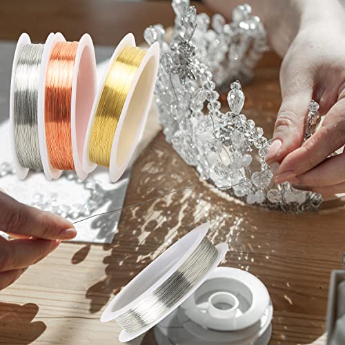 POXIAOER Filo per gioielli, 90 m, 6 rotoli da 0,3