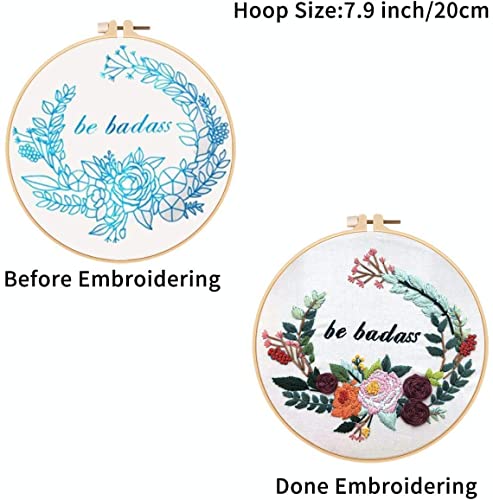 Image of Louise Maelys Inspirational Flower Embroidery Kit for Beginners Handmade | Complete Set with Cross Stitch Kits for Adults to Explore DIY Crafts. Needlepoint Kit for Handmade Gifts