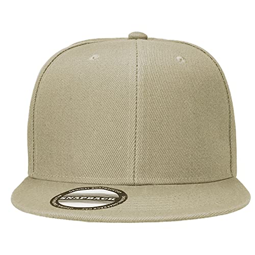 Image of Falari Classic Snapback Hat Cap Hip Hop Style Flat Bill Blank Solid Color Adjustable Size