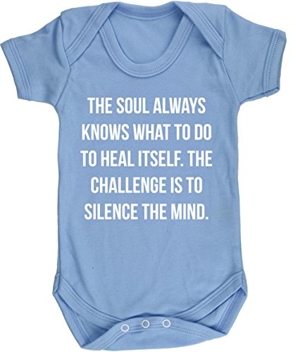 Hippowarehouse The Soul Always Knows What to Do to Heal Itself. The Challenge is to Silence The Mind. Baby Vest Bodysuit (Short Sleeve) Boys Girls