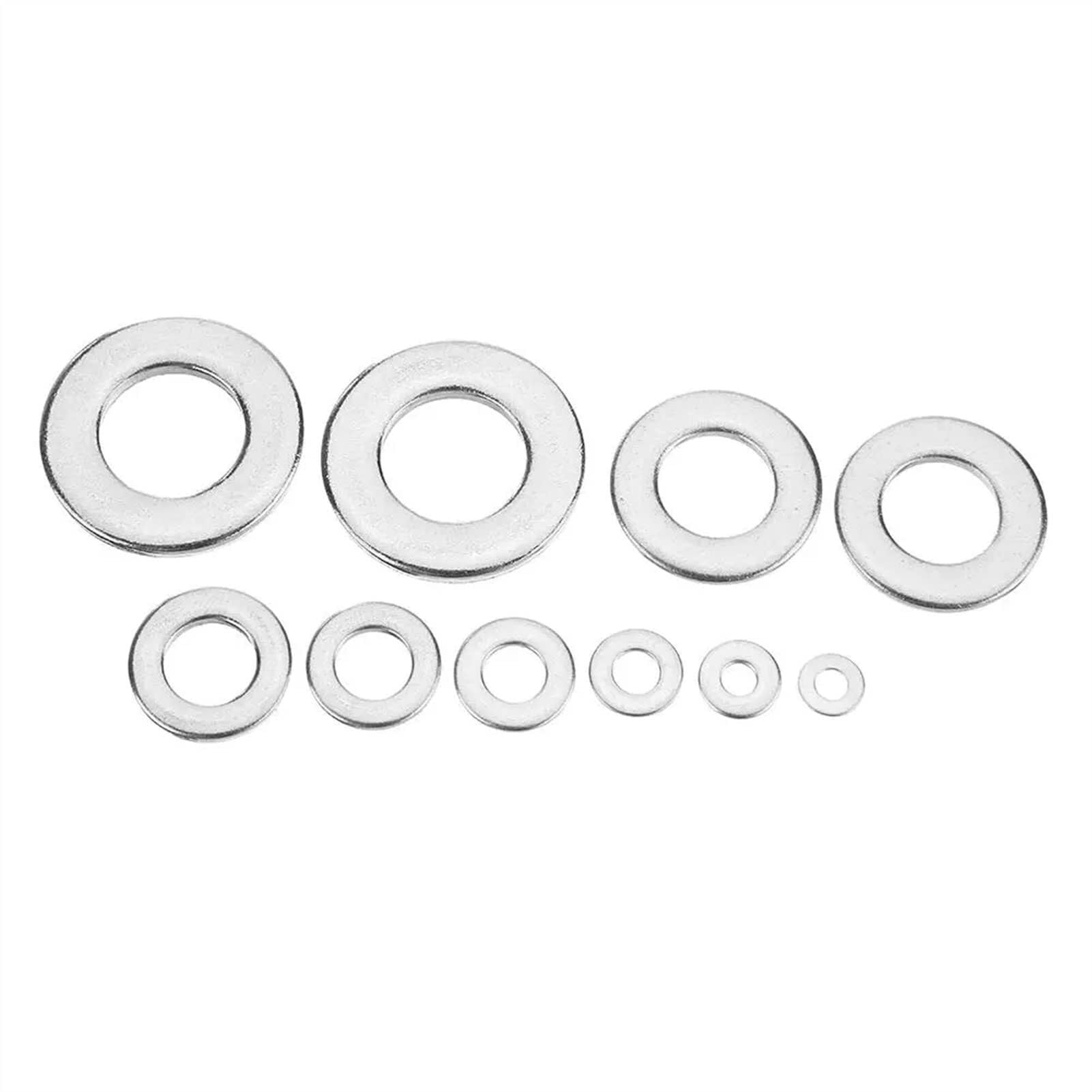 Kit O-ring in gomma SW3 400 pezzi Set di assortimenti rotondi con rondelle piatte in acciaio inossidabile 304 M2/2,5/3/4/5/6/8/10 Guarnizione di tenuta - Kit guarnizioni assortite