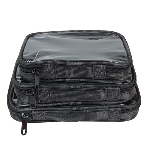 Damero Clear 3pcs/set Travel Carry Case/Electronic Accessories Organizer/Packing Cubes(Black)