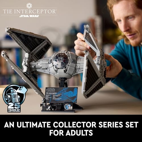 Star Wars Ultimate Collector Series TIE Interceptor Model Building Set, Star Wars Collectible with TIE Pilot Minifigure, Creative Build and Display Starfighter Set for Adults and UCS Fans, 75382 - Lego - Immagine 1