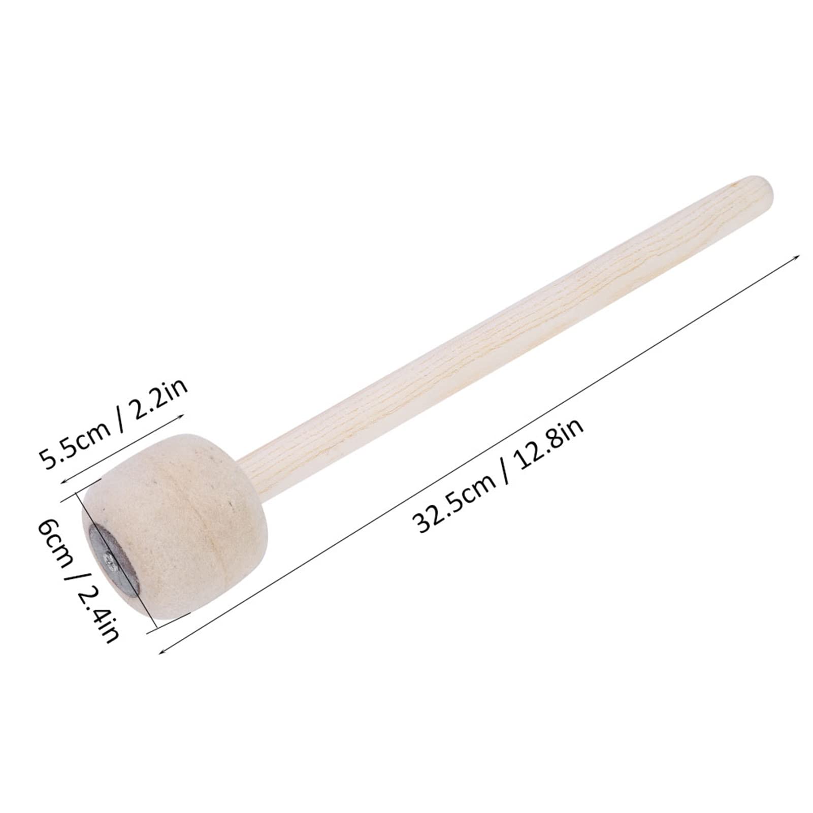 Quality Bass Drum Mallet Stick Marching Band Accessory with Wool Felt Head for Optimal Percussion Performance