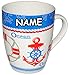 Produktbild alles-meine.de GmbH 2 Stück _ Henkeltassen / Kaffeetassen - Maritim - Anker & Steuerrad - incl. Name - groß - 300 ml - Porzellan / Keramik - Teetasse - Trinktasse mit Henkel ..