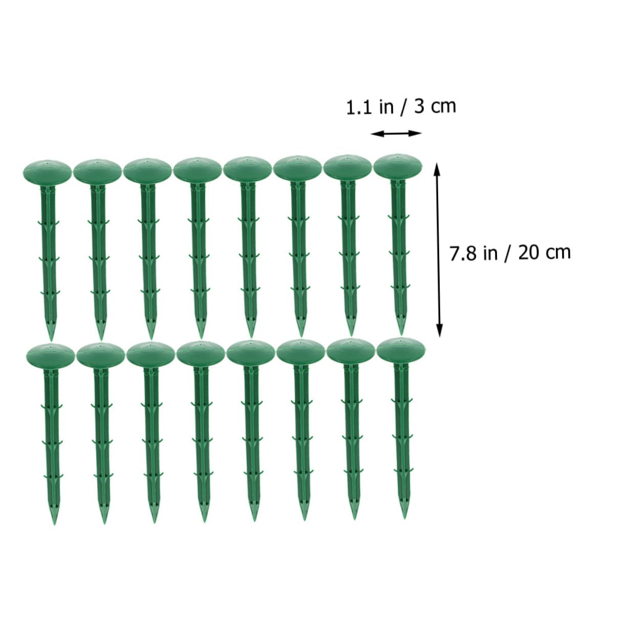 Piquets de Sol Verts en Plastique 150 Pièces pour Fixation Extérieure
