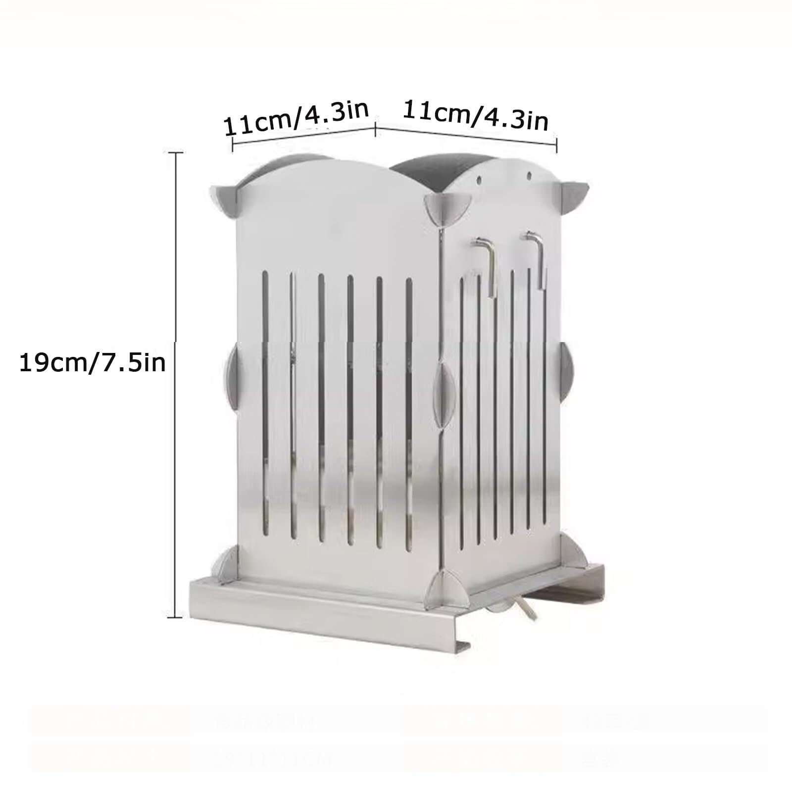 Máquina Fabricadora De Brochetas Cubo Acero Inoxidable con Cuchillo Y Palitos, Perfecta para Hacer Kebab Souvlaki Arrosticini Hechos A Mano Uso Profesional Y Hogar(49 Holes)