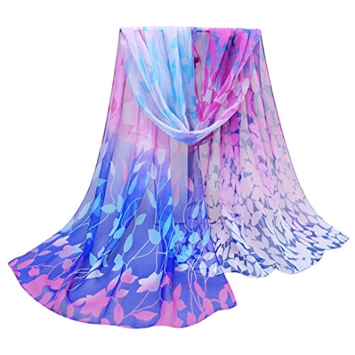 Women's Peacock Flower Vintage Embroidered Lightweight Unique Gifts Silky Lace Scarves (Blue)